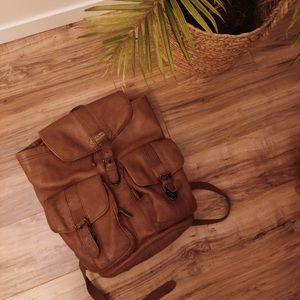 Light Leather L.L. Bean Backpack
